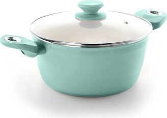 Home Plaza Cafe Aluminum 4.5 Qt Dutch Oven with Soft Touch Handles in Sky Blue