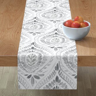 Table Runners: Bohemian Foli - Gray Table Runner, 72X16, Gray