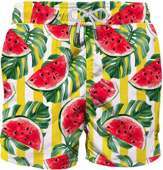 Mid-length Swim Shorts With Watermelon Print