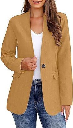 VSERETLOON Women's New Suit Jacket Slim Suit Jacket (Color : Yellow