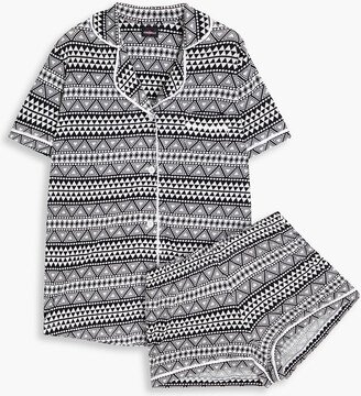 Bella printed Pima cotton and modal-blend jersey pajama set