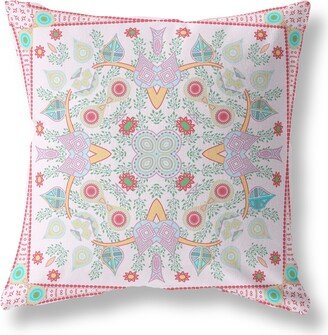 Amrita Sen Designs Amrita Sen Paisley Leaf Geo Indoor Outdoor Pillow Zip-AE