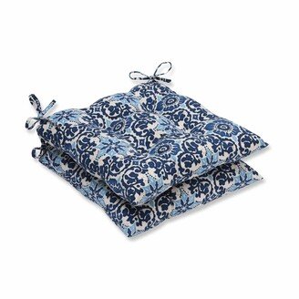 Pillow Perfect Outdoor/ Indoor Woodblock Prism Blue Wrought Iron Seat Cushion