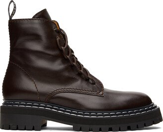 Brown Lug Sole Combat Boots