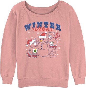 Junior's Care Bears Winter Vibes Sweatshirt - Desert Pink - Small