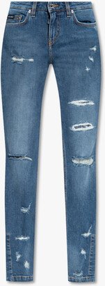 Distressed Jeans - Blue-AE