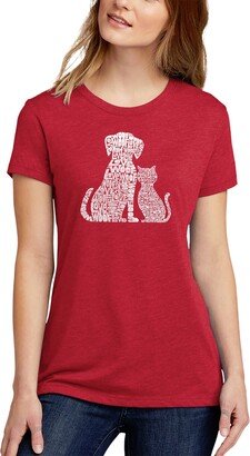 Women's Premium Blend Word Art Dogs and Cats T-shirt