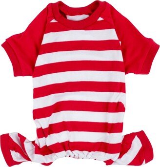 Leveret Dog Cotton Pajama Striped Red and White - Red White