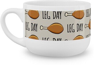 Mugs: Turkey Legs - Leg Day - Beige Latte Mug, White, 25Oz, Beige