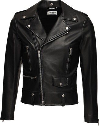 Classic leather biker jacket-AA