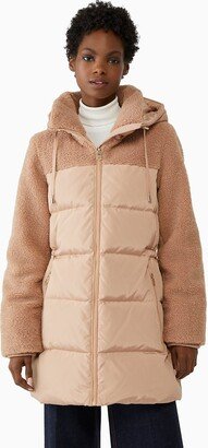 Mixed Media Sherpa Puffer