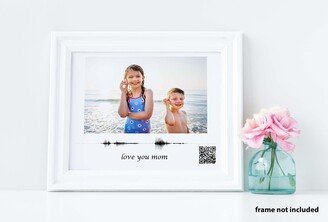 Personalized Photo Soundwave Art Qr Code, Mother's Day Gift, Gift For Mom Dad, Voice Recording Message From Kids, Qr Code Gift