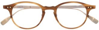 Tortoiseshell-Effect Round-Frame Glasses-AB