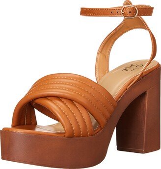 LOUISE-28 Women's Open Toe Wooden Heel Wedge