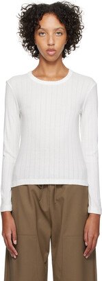 White Scalloped Long Sleeve T-Shirt