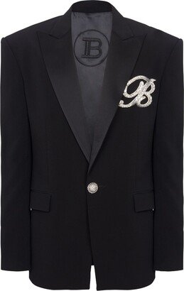 Logo-Embellished Single-Breasted Blazer