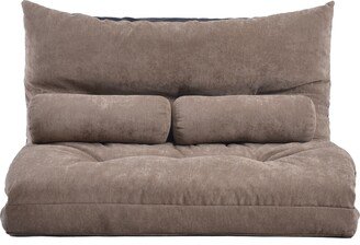 EDWINRAYLLC Lazy Sofa Adjustable Folding Futon Sofa Video Gaming Sofa with Two Pillows 3 in 1 Versatile Performance