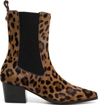 Leopard-Print Chelsea Boots