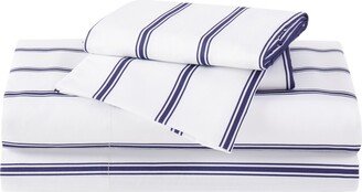 Twin 4 Pc Sheet Set - Ticking Stripe White/Navy