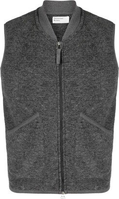 Zip-Up Fleece-Texture Waistcoat