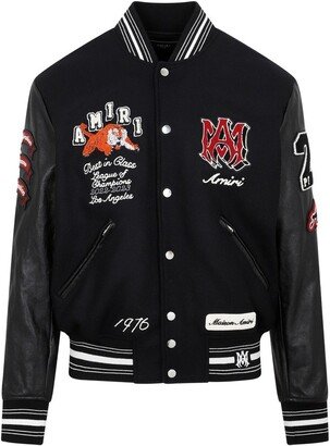 Logo Patch Varsity Bomber Jacket