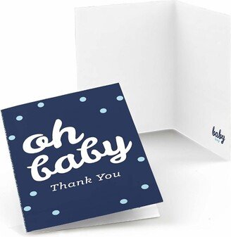 Big Dot of Happiness Hello Little One - Blue and Silver - Boy Baby Shower Thank You Cards (8 count)