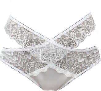 Carol Coelho Spider's Web Satin & Lace Criss Cross Panty