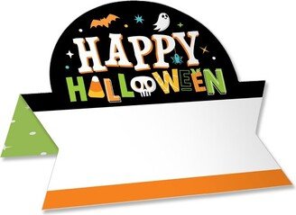 Big Dot of Happiness Jack-O'-Lantern Halloween - Kids Halloween Party Tent Buffet Card - Table Setting Name Place Cards - Set of 24