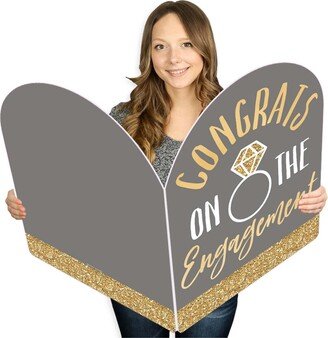 Big Dot Of Happiness Engagement Announcement - Congratulations Giant Greeting Card - Jumborific Card