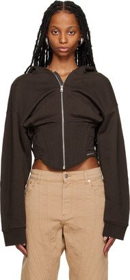 Brown Corseted Hoodie