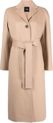 Wool-Cashmere Belted-Waist Coat