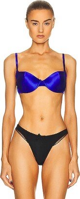 Satin Luxe Balconette Bra in Blue