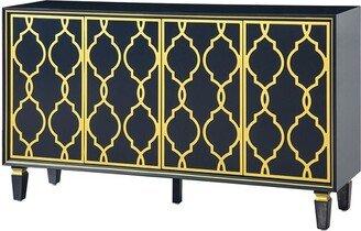 Beatrice 61'' Modern Storage Wide Sideboard with Solid Wood Legs | KARAT HOME-Navy