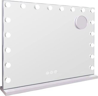 Fenchilin 32 x 23 in. Lighted Hollywood Vanity Makeup Mirror - White - 32 X 23 In.