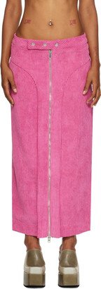 Pink Paneled Maxi Skirt