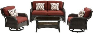 Strathmere 4-Piece Lounge Set in Crimson Red