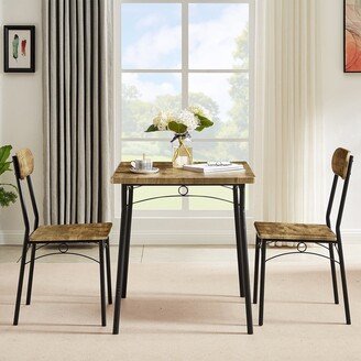 Javlergo 3-Piece Dining Set Wood Table and 2 Chairs for Kitchen Small Space