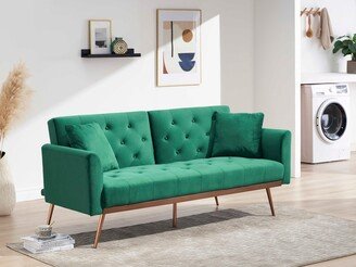 Sunmory Loveseat Sofa Velvet Upholstered Sofa Bed Convertible Futon Sofa