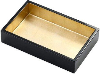 Lacquer Guest Towel Napkin Holder in Black and Gold