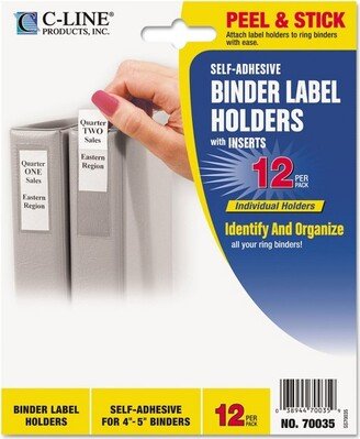 C-Line Self-Adhesive Ring Binder Label Holders Top Load 2 1/4 x 3 Clear 12/Pack 70035