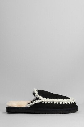 Slipper Full Eskimo Slipper-mule In Black Suede