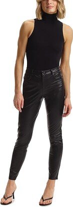 Faux Leather Five-Pocket Pants SLG69 (Black) Women's Casual Pants