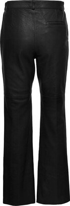 'hybiscus' Black Pants With Welt Pockets In Leather Woman-AB