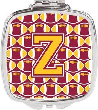 CJ1081-ZSCM Letter Z Football Maroon & Gold Compact Mirror