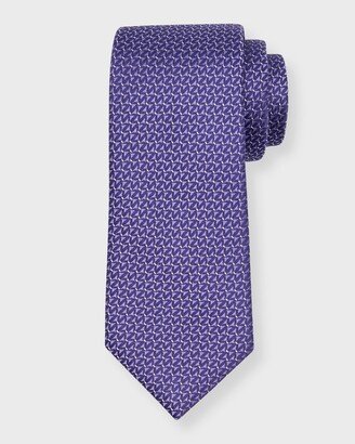 Men's Geometric Jacquard Silk Tie-AI