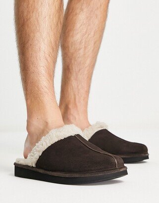 Leyton sheepskin slippers in black