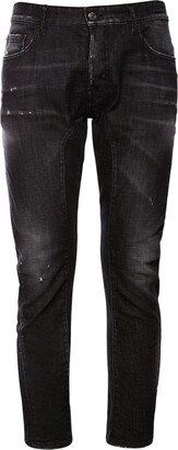 Tidy Biker stretch black denim jeans