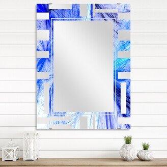 Designart 'Christmas Fireworks Blue' Abstract Printed Wall Mirror