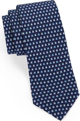 Hippo Print Silk Tie