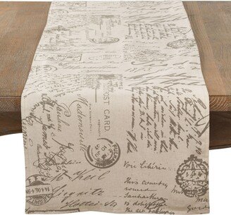 Saro Lifestyle Old Fashioned Script Print Design Table Runner, 90 x 16